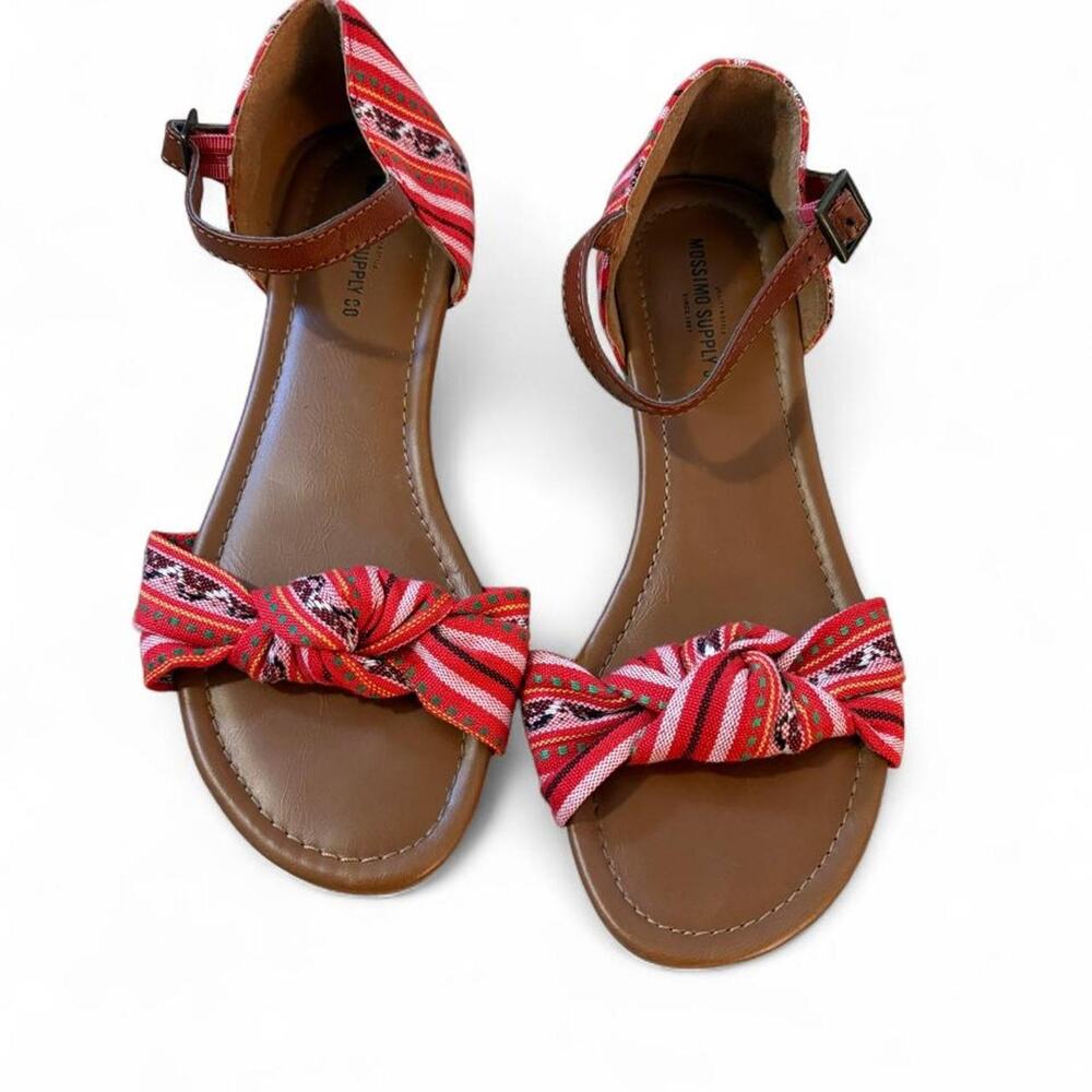 Mossimo Supply Co Womens 7.5 Southwestern Woven Boho Ankle Strap Sandals